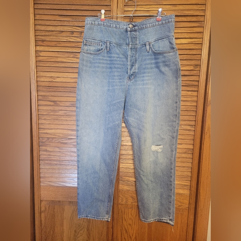 Hudson NWT Jessi Boyfriend Jeans Button Fly High Waist Distressed Size‎ 31